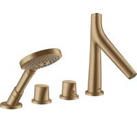 hansgrohe AXOR Starck Llanta de 4 agujeros con termostato, 2 consumidores, 12426140, Color: Bronce cepillado