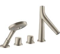 hansgrohe AXOR Starck Llanta de 4 agujeros con termostato, 2 consumidores, 12426820, Color: Níquel Cepillado