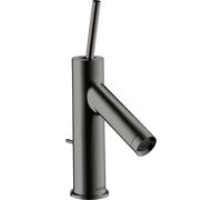 hansgrohe AXOR Starck Mezclador monomando de lavabo 70 con mango de espiga para lavabo con juego de desagüe, 10116330, Color: Cromo negro pulido