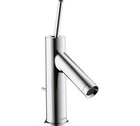 hansgrohe AXOR Starck Mezclador monomando de lavabo 70 con mango de espiga para lavabo con juego de desagüe, 10116000, Color: cromado