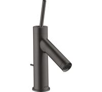 hansgrohe AXOR Starck Mezclador monomando de lavabo 70 con mango de espiga para lavabo con juego de desagüe, 10116340, Color: Cromo negro cepillado