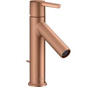 hansgrohe AXOR Starck Mezclador monomando para lavabo 100 CoolStart con mango de palanca y juego de desagüe, 10007310, Color: Oro rojo cepillado