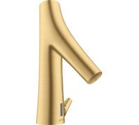 hansgrohe AXOR Starck Mezclador orgánico de lavabo, electrónico, alimentación de red, con control de temperatura, proyección de 117 mm, 12173250, Color: Óptica de oro cepillado