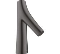 hansgrohe AXOR Starck Mezclador orgánico de lavabo, electrónico, alimentación de red, temperatura preajustable, proyección de 117 mm, 12174340, Color: Cromo negro cepillado