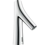 hansgrohe AXOR Starck Mezclador orgánico de lavabo, electrónico, alimentación de red, temperatura preajustable, proyección de 117 mm, 12174000, Color: cromado