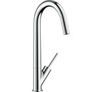 hansgrohe AXOR Starck Monomando de cocina 300 con caño giratorio, 10822000, Color: cromado