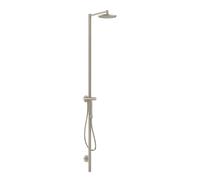 hansgrohe AXOR Starck Nature conjunto de columna de ducha, con ducha mural 240 1jet, montaje en superficie, 12670820, Color: Níquel Cepillado