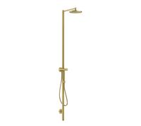 hansgrohe AXOR Starck Nature conjunto de columna de ducha, con ducha mural 240 1jet, montaje en superficie, 12670950, Color: Latón cepillado