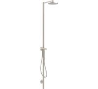 hansgrohe AXOR Starck Nature conjunto de columna de ducha, con ducha mural 240 1jet, montaje en superficie, 12670800, Color: aspecto de acero inoxidable