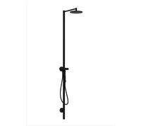 hansgrohe AXOR Starck Nature conjunto de columna de ducha, con ducha mural 240 1jet, montaje en superficie, 12670670, Color: negro mate