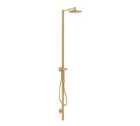 hansgrohe AXOR Starck Nature conjunto de columna de ducha, con ducha mural 240 1jet, montaje en superficie, 12670250, Color: Óptica de oro cepillado