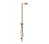 hansgrohe AXOR Starck Nature conjunto de columna de ducha, con ducha mural 240 1jet, montaje en superficie, 12670310, Color: Oro rojo cepillado