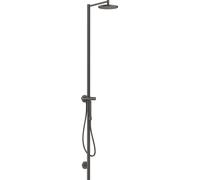 hansgrohe AXOR Starck Nature conjunto de columna de ducha, con ducha mural 240 1jet, montaje en superficie, 12670340, Color: Cromo negro cepillado