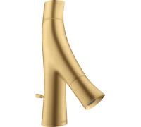 hansgrohe AXOR Starck Organic Mezclador de dos manijas para lavabo 50, juego de desagüe, para lavabo de enjuague a mano, 12014250, Color: Óptica de oro cepillado