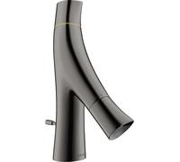 hansgrohe AXOR Starck Organic Mezclador de dos manijas para lavabo 50, juego de desagüe, para lavabo de enjuague a mano, 12014330, Color: Cromo negro pulido