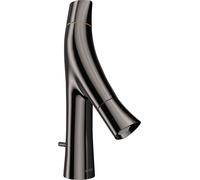 hansgrohe AXOR Starck Organic Mezclador de dos manijas para lavabo 80, juego de desagüe, juego de desagüe, 12010330, Color: Cromo negro pulido