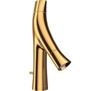 hansgrohe AXOR Starck Organic Mezclador de dos manijas para lavabo 80, juego de desagüe, juego de desagüe, 12010990, Color: Óptica Oro Pulido