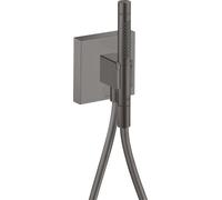hansgrohe AXOR Starck ShowerCollection Porter unidad 12 x 12, con ducha manual 2jet y manguera de ducha, 12626340, Color: Cromo negro cepillado
