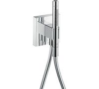 hansgrohe AXOR Starck ShowerCollection Porter unidad 12 x 12, con ducha manual 2jet y manguera de ducha, 12626000, Color: cromado
