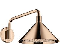 hansgrohe AXOR Starck ShowerSelect 240 2jet con brazo de ducha de 400 mm, conexión a la pared, 26021300, Color: Oro rojo pulido