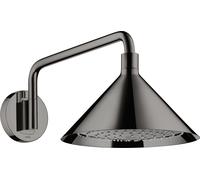 hansgrohe AXOR Starck ShowerSelect 240 2jet con brazo de ducha de 400 mm, conexión a la pared, 26021330, Color: Cromo negro pulido