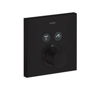 hansgrohe AXOR Starck ShowerSelect Termostato cuadrado empotrado para 2 consumidores, 36715670, Color: negro mate