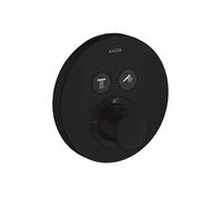 hansgrohe AXOR Starck ShowerSelect Termostato redondo empotrado para 2 consumidores, 36723670, Color: negro mate