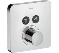 hansgrohe AXOR Starck ShowerSelect Termostato suave empotrado para 2 consumidores, 36707000, Color: cromado