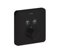 hansgrohe AXOR Starck ShowerSelect Termostato suave empotrado para 2 consumidores, 36707670, Color: negro mate
