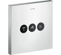 hansgrohe AXOR Starck ShowerSelect Válvula cuadrada empotrada para 3 consumidores, 36717800, Color: Óptica de acero inoxidable