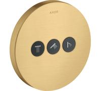 hansgrohe AXOR Starck ShowerSelect Válvula redonda empotrada para 3 consumidores, 36727250, Color: Óptica de oro cepillado