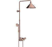 hansgrohe AXOR Starck ShowerSolutions Tubo de ducha con termostato y rociador de 2 chorros diseñado por Front, 26020300, Color: Oro rojo pulido