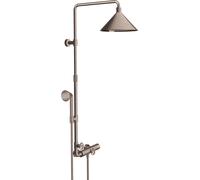 hansgrohe AXOR Starck ShowerSolutions Tubo de ducha con termostato y rociador de 2 chorros diseñado por Front, 26020820, Color: Níquel Cepillado