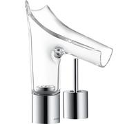 hansgrohe AXOR Starck V Mezclador de lavabo de 2 agujeros 110 con kit de desagüe, 12115000, Color: cromado