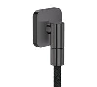 hansgrohe AXOR Toma de pared Conexión mural fina softsquare, 36739340, Color: Cromo negro cepillado