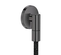 hansgrohe AXOR Toma de pared Fine Conexión de pared redonda, 36737330, Color: Cromo negro pulido