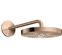 hansgrohe AXOR Una alcachofa de ducha 280 de 1 chorro con brazo de ducha, 48491300, Color: Oro rojo pulido