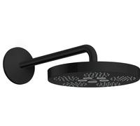 hansgrohe AXOR Una alcachofa de ducha 280 de 1 chorro con brazo de ducha, 48491670, Color: negro mate