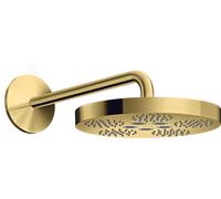 hansgrohe AXOR Una alcachofa de ducha 280 de 1 chorro con brazo de ducha, 48491990, Color: Óptica Oro Pulido