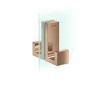 hansgrohe AXOR UNIVERSAL Asidero rectangular para puerta de ducha, grosor de cristal 6-12 mm, metal, 42639300, Color: Oro rojo pulido