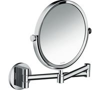 hansgrohe AXOR UNIVERSAL Espejo de afeitar circular, 1,7 aumentos, giratorio, inclinable, 42849000, Color: cromado