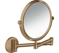 hansgrohe AXOR UNIVERSAL Espejo de afeitar circular, 1,7 aumentos, giratorio, inclinable, 42849140, Color: Bronce cepillado