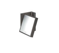 hansgrohe AXOR UNIVERSAL Espejo de afeitar rectangular, aumento 1,7x, inclinable, marco metálico, 42649340, Color: Cromo negro cepillado