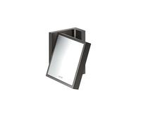 hansgrohe AXOR UNIVERSAL Espejo de afeitar rectangular, aumento 1,7x, inclinable, marco metálico, 42649330, Color: Cromo negro pulido