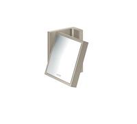 hansgrohe AXOR UNIVERSAL Espejo de afeitar rectangular, aumento 1,7x, inclinable, marco metálico, 42649820, Color: Níquel Cepillado