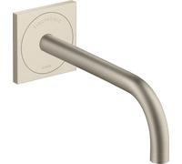 hansgrohe AXOR Uno mezclador de lavabo, electrónico, empotrado, proyección 225mm, alimentación de red, 38120820, Color: Níquel Cepillado