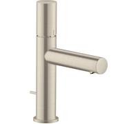 hansgrohe AXOR Uno mezclador monomando de lavabo 110 con tirador y juego de desagüe, proyección 123mm, 45001820, Color: Níquel Cepillado
