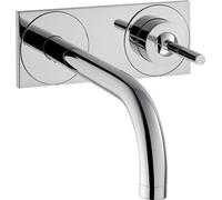 hansgrohe AXOR Uno Mezclador monomando de lavabo empotrado, placa para montaje en pared, proyección 165mm, 38112000, Color: cromado