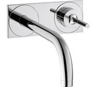 hansgrohe AXOR Uno Mezclador monomando de lavabo empotrado, placa para montaje en pared, proyección 225mm, 38115000, Color: cromado