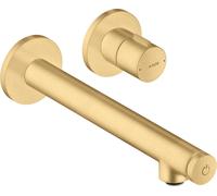 hansgrohe AXOR Uno Select Mezclador de tocador empotrado, montaje en pared, proyección 220mm, 45113250, Color: Óptica de oro cepillado